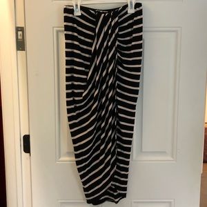 Black & white striped wrap skirt size S